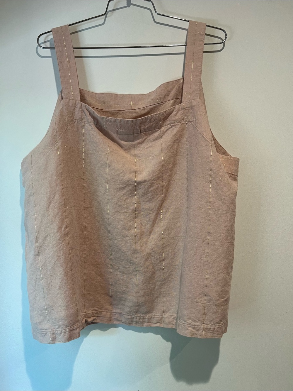 Liz Claiborne Linen Blend Pink Metallic Stripe Tank Top XXL - Picture 5 of 5